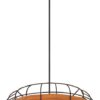 GLOBO Pendelleuchte ELMAR 15665H natur schwarz Metall Kunststoff H/D: ca. 120x35 cm 1 Brennstellen