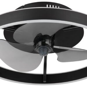 GLOBO Deckenventilator schwarz Opal Rauch H/D: ca. 14,5x50 cm max. 40 W