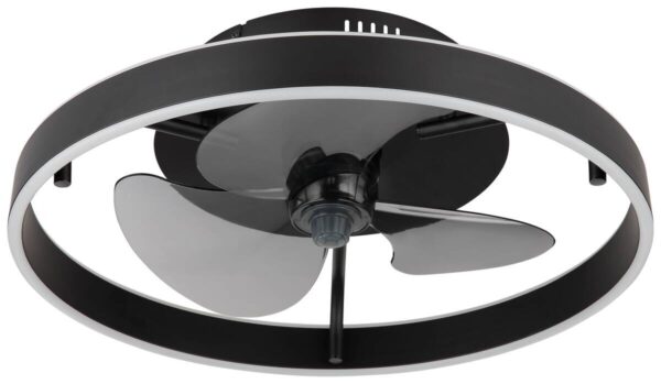 GLOBO Deckenventilator schwarz Opal Rauch H/D: ca. 14,5x50 cm max. 40 W