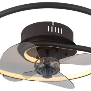 GLOBO Deckenventilator Opal schwarz H/D: ca. 13,9x45 cm max. 30 W