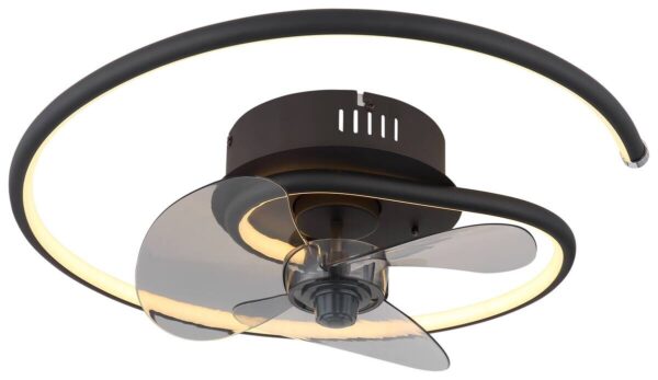 GLOBO Deckenventilator Opal schwarz H/D: ca. 13,9x45 cm max. 30 W