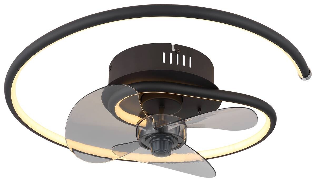 GLOBO Deckenventilator Opal schwarz H/D: ca. 13,9x45 cm max. 30 W