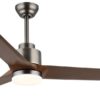 GLOBO LED-Deckenventilator dunkelbraun Opal grau Kunststoff Metall H/D: ca. 48x148 cm 1 Brennstellen