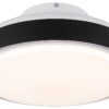 GLOBO LED-Deckenventilator mattschwarz weiß Opal Kunststoff Acryl H/D: ca. 20x45 cm 1 Brennstellen