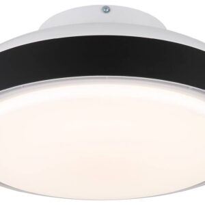 GLOBO LED-Deckenventilator mattschwarz weiß Opal Kunststoff Acryl H/D: ca. 20x45 cm 1 Brennstellen