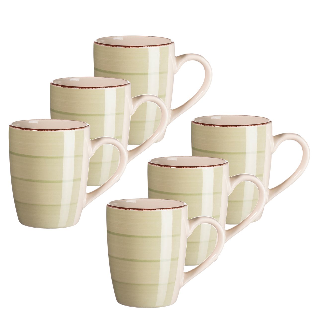 Mäser Kaffeebecher 38 cl, 6 – er Set, OLIVGRÜN