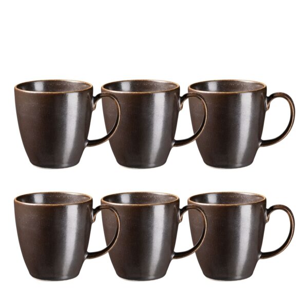 9010933030983-1 Mäser Serie Powerful, kaffeebecher Set für 6 Personen, Porzellan, Braun