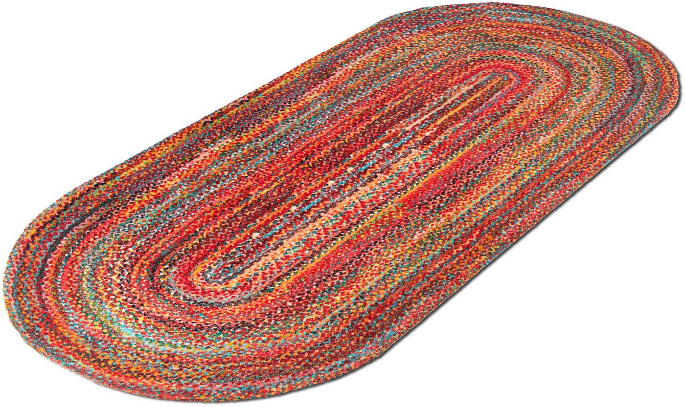 wash+dry by Kleen-Tex Fußmatte Wovells, oval, Höhe: 9 mm, Schmutzfangmatte, rutschhemmend, In- und Outdoor geeignet, waschbar