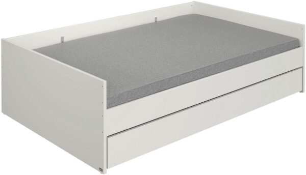 PAIDI Kinderbett CUTIE LEA in Weiß mit Bettkasten, Jugendliege (L/B/H ca. 204/96-126/56cm, Off-White), bietet extra Stauraum oder zusätzliche Liegefläche, Kojenliege