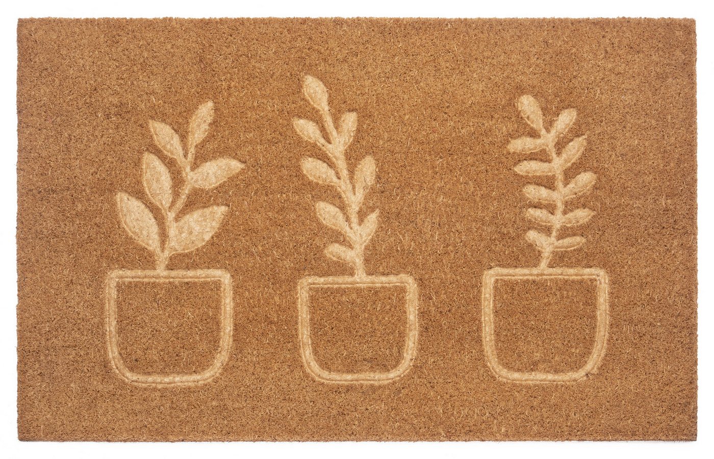 HANSE Home Fußmatte Flowerpot, Türmatte, rechteckig, Höhe: 15 mm, Kokos, Schmutzfangmatte, Outdoor, Rutschfest, Innen, Kokosmatte, Flur