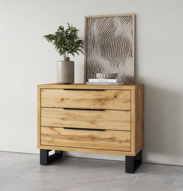 Home affaire Kommode Bronne,Breite 99,5 cm Schubladenkommode, Sideboard, Füße in Kufenform, Sideboard 3 Schubladen, Schlafzimmerkommode