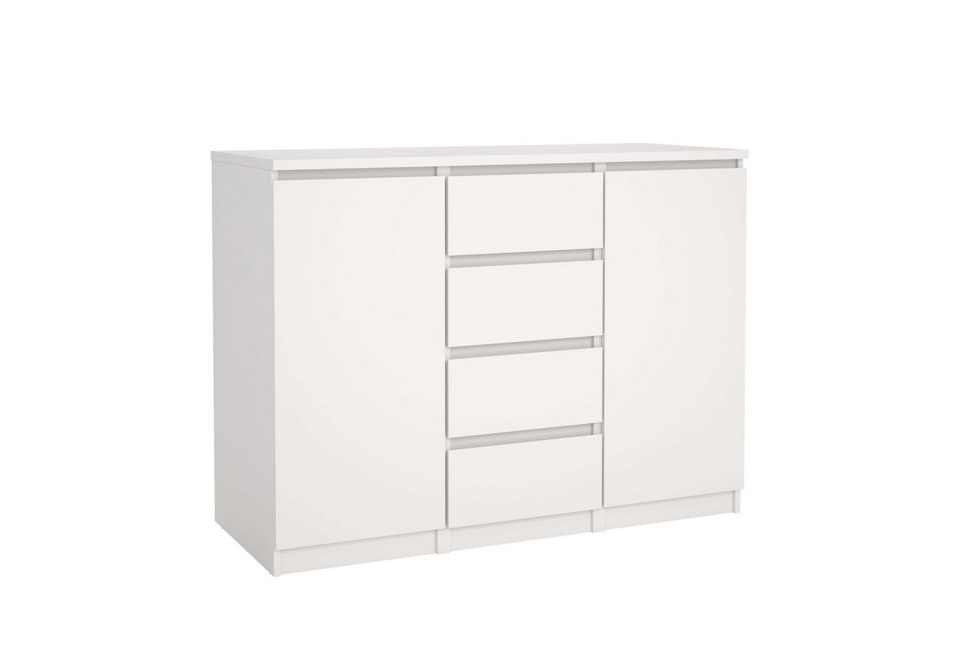 Home affaire Kommode Naia, Sideboard, 4 Schubladen, 2 Türen, Aufbewahrung, grifflose Front, Mit Einlegeböden, modern, skandinavisches Design, in mehrere Farben