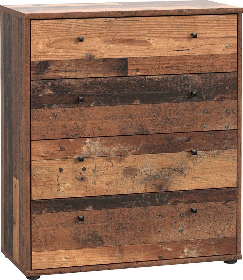 FORTE Kommode Tempra, Kommode, 4 Schubkästen, Höhe 85,5 cm, Breite 73,7 cm