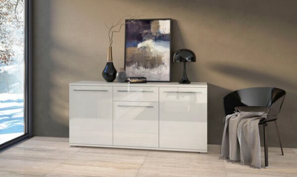 OTTO home Kommode Piano (H/B/T): 84,6/180/45,2cm), Hochglanz UV lackiert, Soft-Close Funktion