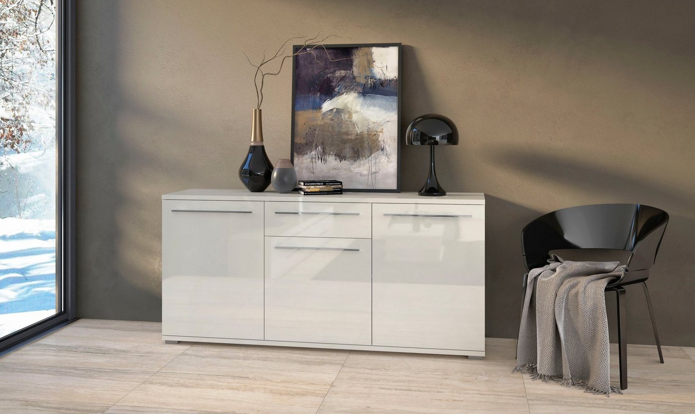 OTTO home Kommode Piano (H/B/T): 84,6/180/45,2cm), Hochglanz UV lackiert, Soft-Close Funktion