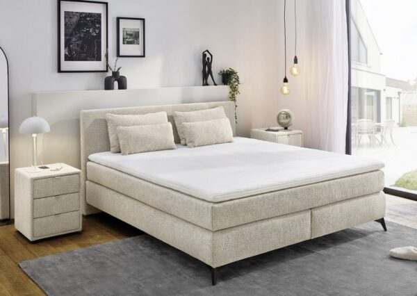 Jockenhöfer Gruppe Boxspringbett Paulina, inkl. Topper und Kissen, Härtegrade wählbar, 140x200 cm oder 180x200cm