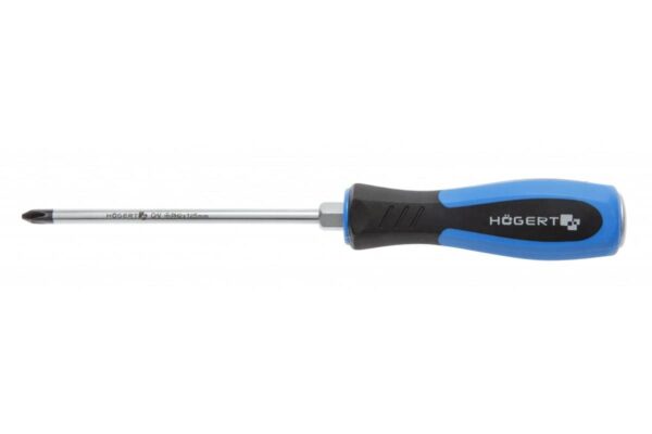 Högert Pozidriv-Schraubendreher PH 2 125 mm aus Stahl mit Schlagkappe Högert Pozidriv-Schraubendreher PH 2 125 mm aus Stahl mit Schlagkappe