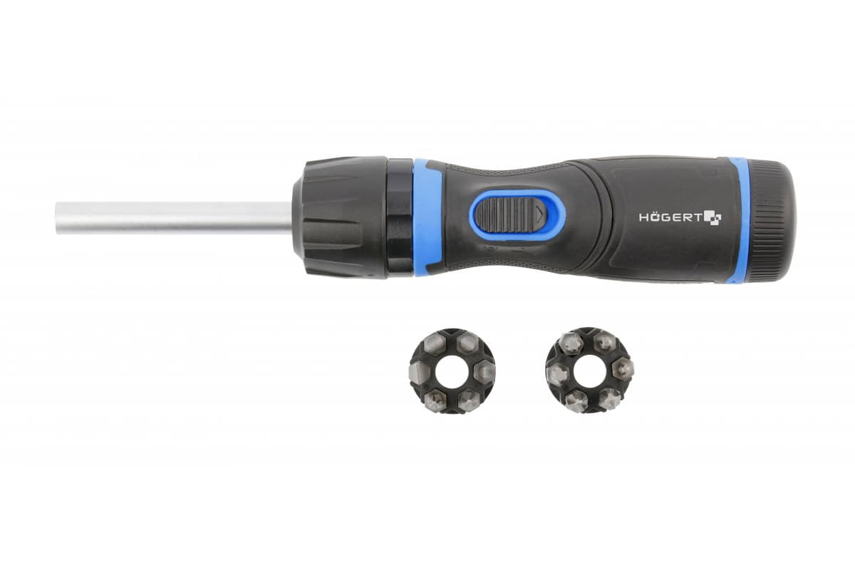 Högert Schraubendreher & Bit Set mit Getriebe und Drehgriff 13-tlg.