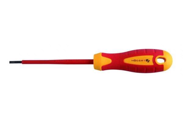 Högert Schlitz-Schraubendreher zum Arbeiten unter Spannung bis 1000V, 3 x 100 mm Högert Schlitz-Schraubendreher zum Arbeiten unter Spannung bis 1000V, 2,5 x 75 mm