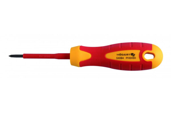 Högert Philips-Schraubendreher zum Arbeiten unter Spannung bis 1000V, PH1 - 80 mm Högert Philips-Schraubendreher zum Arbeiten unter Spannung bis 1000V, PH1 - 80 mm
