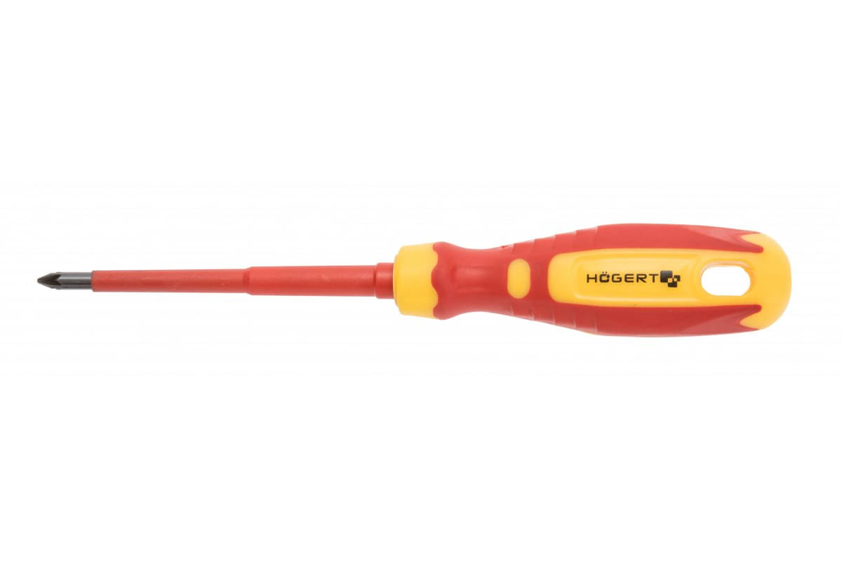 Högert Pozidriv-Schraubendreher zum Arbeiten unter Spannung bis 1000V, PZ1 – 100 mm