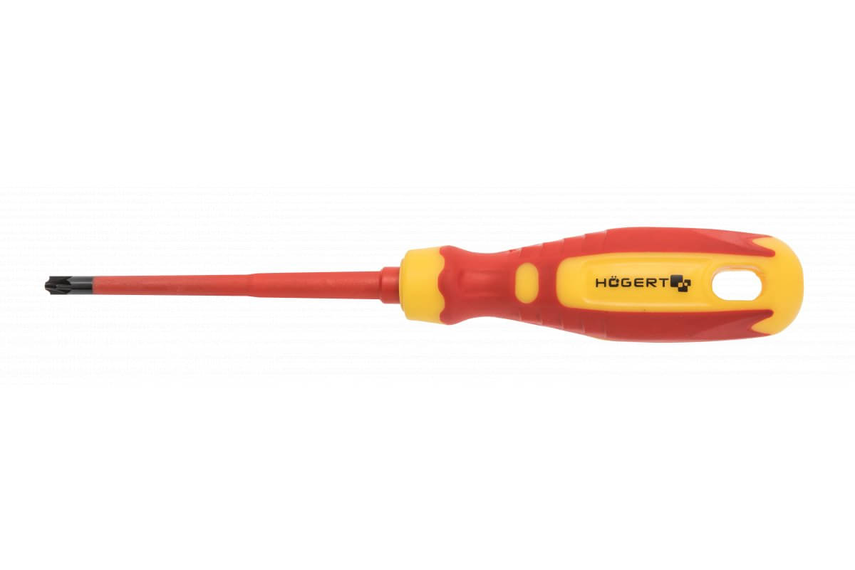 Högert Sicherungs-Schraubendreher PZ/PH/SL zum Arbeiten unter Spannung bis 1000V, PZ2 / SL6 – 100 mm