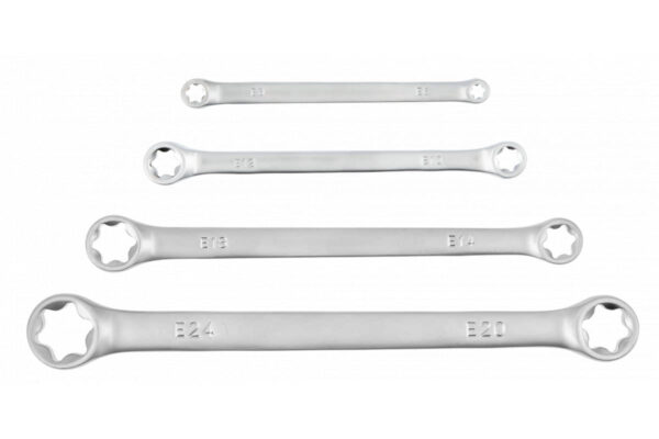 Högert Torx-Ringschlüssel-Satz aus Stahl DIN 3113, E6 - E24 mm, 4-tlg Högert Torx-Ringschlüssel-Satz aus Stahl DIN 3113, E6 - E24 mm, 4-tlg