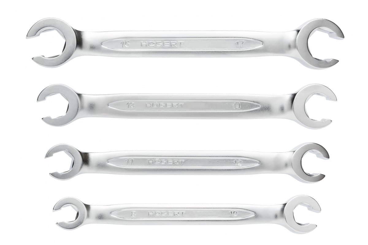 Högert Halb-Maulschlüssel-Satz aus Stahl gekröpft, 8 – 17 mm, 4-tlg