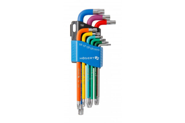 Högert Torx-Schlüsselsatz TX farbcodiert, 9-tlg