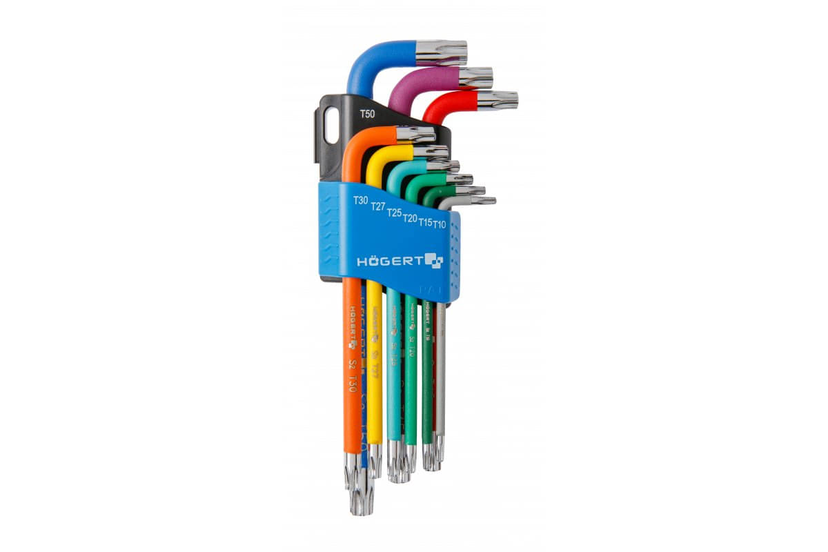 Högert Torx-Schlüsselsatz TX farbcodiert, 9-tlg