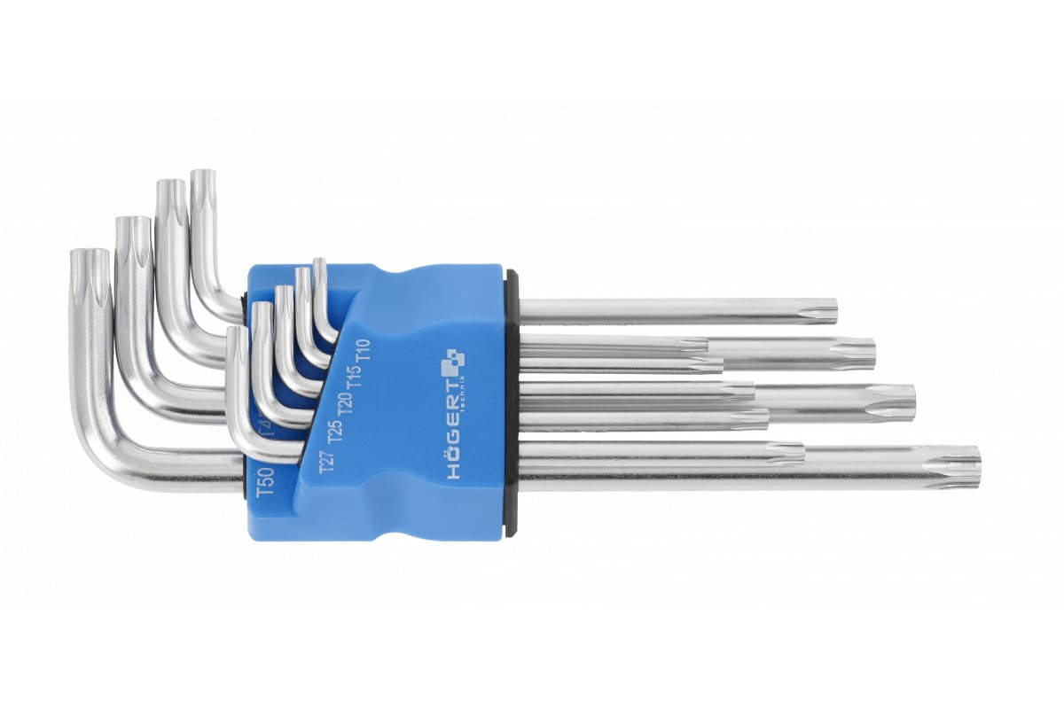 Högert Torx-Schlüsselsatz TX aus S2 Stahl lang, 9-tlg