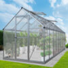 GreenYard Crystal Plus Aluminium Gewächshaus, ca. 480 x 182 x 208 cm – Silber