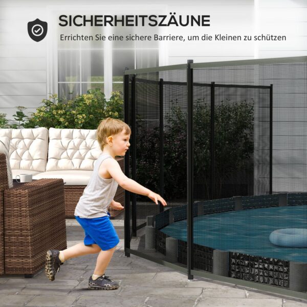Outsunny Teichzaun, 365 x 126 cm Gartenzaun, 4er Set Dekorative Poolzaun mit Fuß