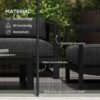 Outsunny Teichzaun, 365 x 126 cm Gartenzaun, 4er Set Dekorative Poolzaun mit Fuß