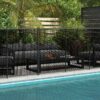 Outsunny Teichzaun, 365 x 126 cm Gartenzaun, 4er Set Dekorative Poolzaun mit Fuß