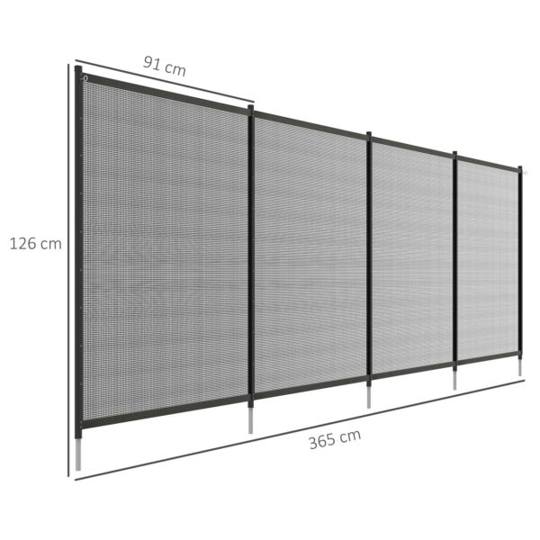Outsunny Teichzaun, 365 x 126 cm Gartenzaun, 4er Set Dekorative Poolzaun mit Fuß