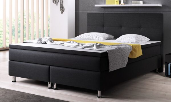 norma24-94852-refresh-1 IHG Boxspringbett Dallas 180x200 Webstoff Schwarz