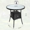Casaria Polyrattan – Tisch Schwarz rund Ø60cm