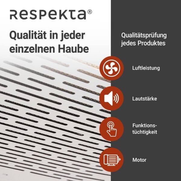 Respekta Dunstabzugshaube DH620WL weiß Edelstahl B/H/T: ca. 60x7,6x47 cm – Bild 4