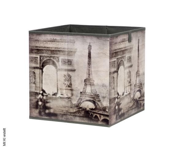 Motivbox Paris dunkelbeige B/H/T: ca. 32x32x32 cm – Bild 4