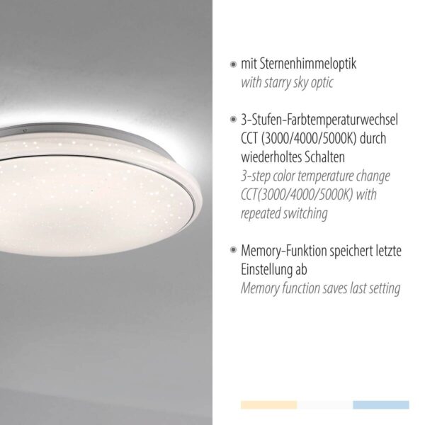 Just Light Deckenleuchte 14364-16 weiß Metall Kunststoff H/D: ca. 10x44 cm – Bild 4