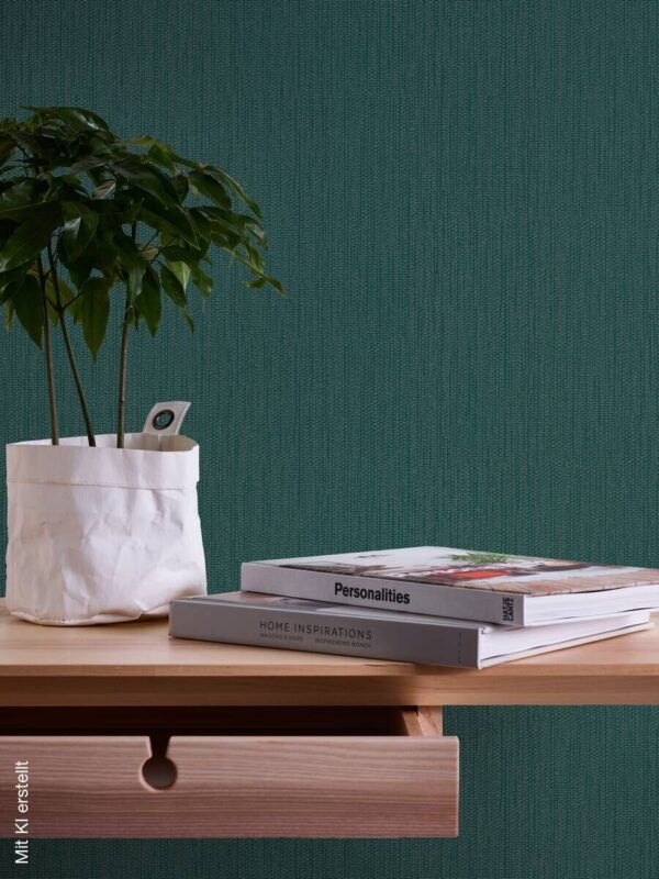 Vliestapete Textiloptik grün B/L: ca. 53x1005 cm glitzernd – Bild 5