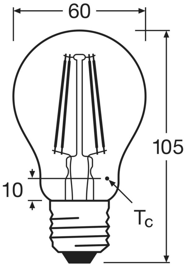 OSRAM LED-Leuchtmittel Filamentlampe BASE Classic A AC32394 3er Pack E27 – Bild 2