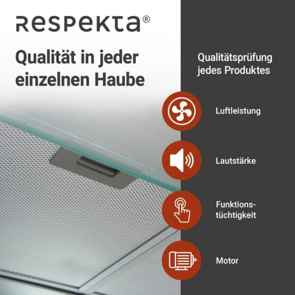 Respekta Dunstabzugshaube CH1259IXCN Edelstahl Edelstahl B/H/T: ca. 59,8x14x50 cm – Bild 3