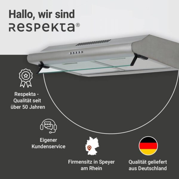 Respekta Dunstabzugshaube CH1259IXCN Edelstahl Edelstahl B/H/T: ca. 59,8x14x50 cm – Bild 5