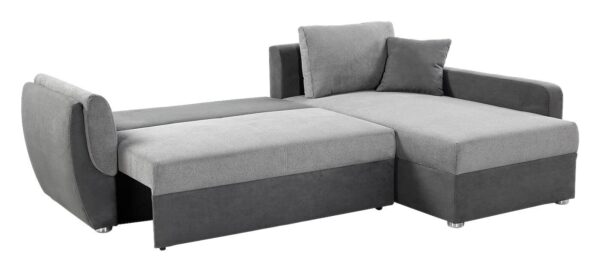Ecksofa mit Bettfunktion und Bettkasten anthrazit grau Polyester B/H/T: ca. 247x82x178 cm – Bild 2