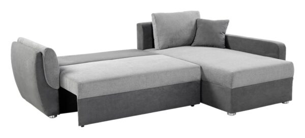 Ecksofa mit Bettfunktion und Bettkasten anthrazit grau Polyester B/H/T: ca. 247x82x178 cm – Bild 4