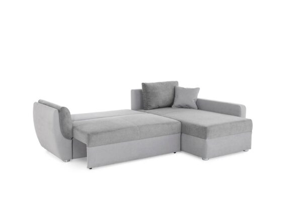 Ecksofa mit Bettfunktion und Bettkasten grau Polyester B/H/T: ca. 247x82x178 cm Ecksofa mit Bettfunktion und Bettkasten grau Polyester B/H/T: ca. 247x82x178 cm – Bild 3