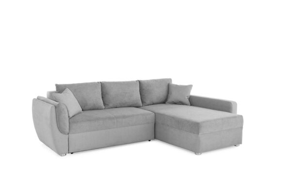 Ecksofa mit Bettfunktion und Bettkasten grau Polyester B/H/T: ca. 247x82x178 cm Ecksofa mit Bettfunktion und Bettkasten grau Polyester B/H/T: ca. 247x82x178 cm – Bild 4