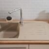 Respekta Einbauspüle Boston 86 x 50 B sandbeige Mineralite B/H/T: ca. 86x20x50 cm – Bild 4